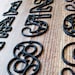 House Numbers Cast Iron Black Wall Hangers Decorative Victorian Decor 4.5 inches Table Numbers 