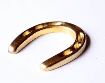 Small Lucky Horseshoe Metallic Gold Rustic Western Decor Horse Lovers Horse Shoe Cowboys Wild West Party Favor