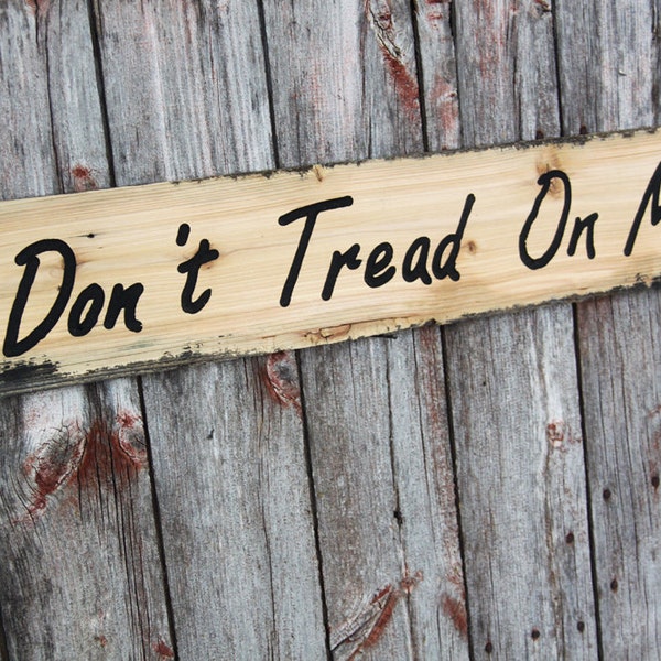 Don't Tread On Me Large Rustic Barnwood Sign Gadsden Flag