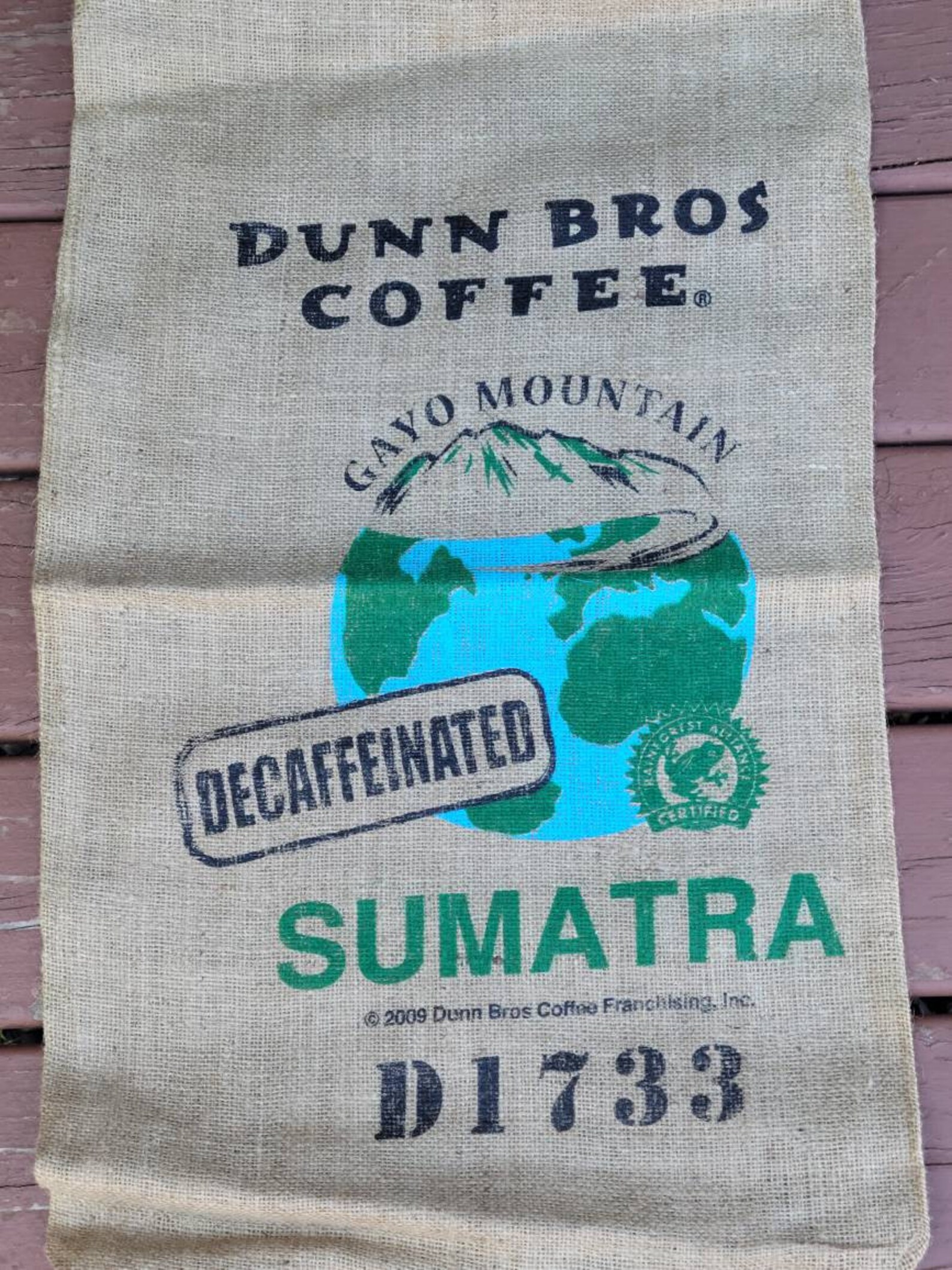 Burlap Coffee Bag Dunn Bros Gunny Sack Sumatra Advertising Etsy
