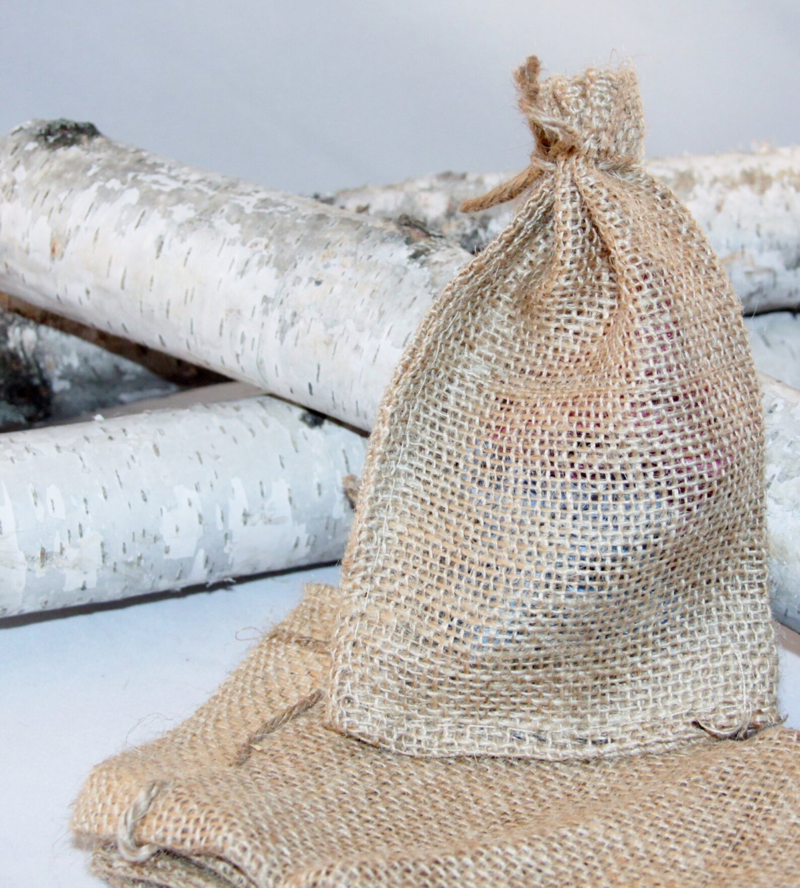 custom burlap drawstring bags
