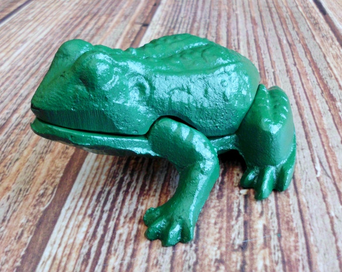 Frog Key Holder Cast Iron Trinket Box Garden Figure Etsy