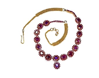22K Yellow Gold Carat Ruby Rubies Necklace