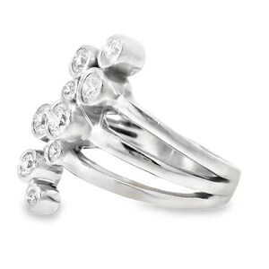 14K Gold Diamond Band Ring Two Tone Wide Design image 3