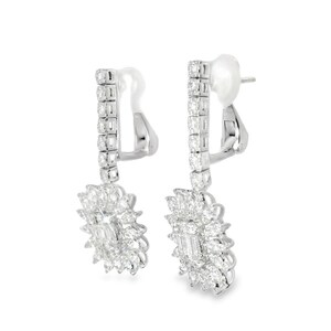 Pendientes de girasol con diamantes en oro blanco de 18 quilates imagen 4