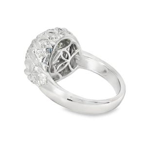 14K White Gold Diamond Pave Dome Filigree Designer Ring image 5
