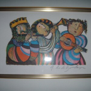 Contemporary Lithograph by Famous Artist Rodo Boulanger Folk Art