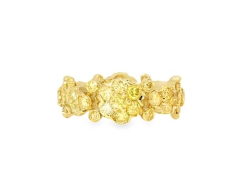 14K Gold Yellow Diamond Eternity Band Wedding Ring