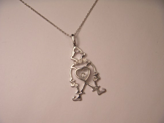 14K Yellow Gold Clown Pendant on an Adjustable 14K Yellow Gold Chain Necklace