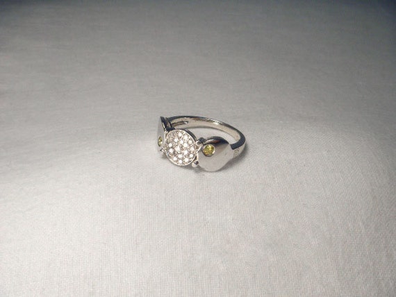 Gorgeous Estate 14K White Gold Yellow Diamond Dis… - image 2