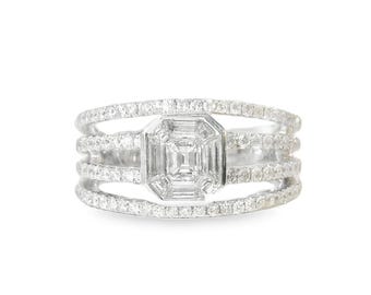 14K Weißgold Diamant Verlobungsring