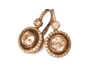 Fabulous Estate Antique 14K White Gold Solitaire 2 Carat Diamond Drop Earrings