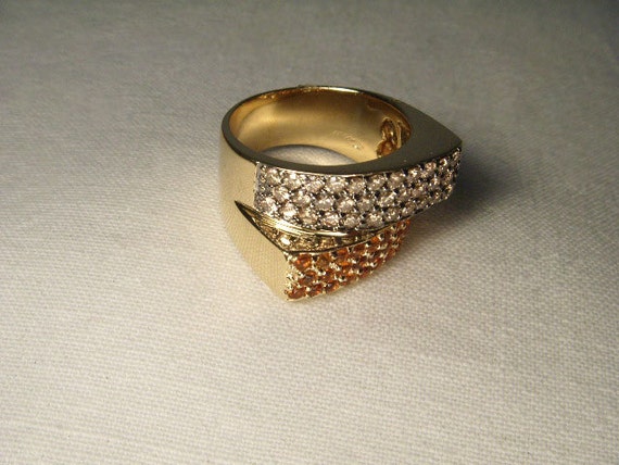 Magnificent Estate 18K Yellow Gold Champagne Pave… - image 2