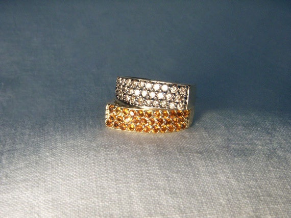 Magnificent Estate 18K Yellow Gold Champagne Pave… - image 1