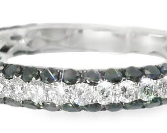 14 kt witgouden zwarte diamanten eeuwigheid trouwring