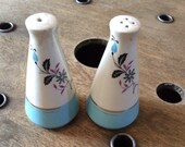 Vintage Salt and Pepper Shakers - 1960's Dining Room Decor - Floral Serving Set