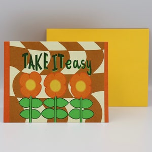 Allez-y doucement ! Jolie carte Flower Power