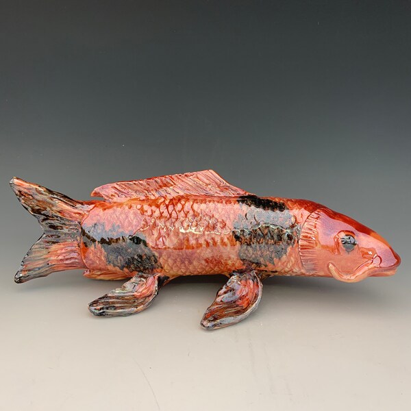 Koi Fish Sculpture,Hand Made Fish,Ceramic Koi,Fish,Koi Sculpture,Carp Fish,Wall Art,,Art &Collectables