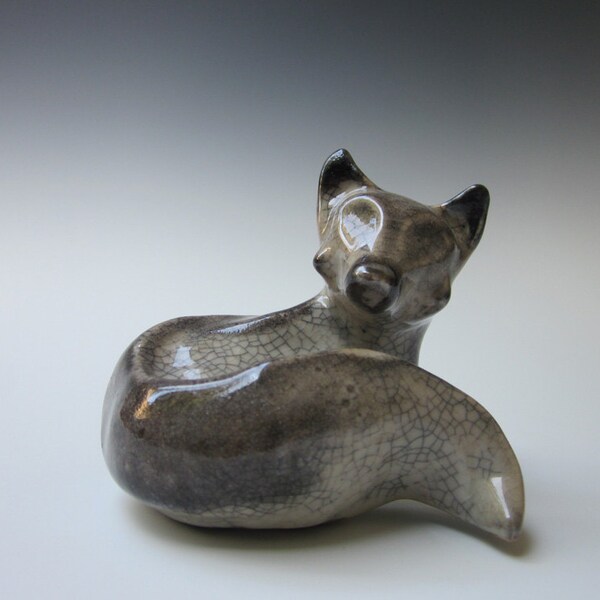 Ceramic Fox, Red Fox Sculpture, Grey Fox Sculpture, Animal sculpture, Contemporary Sculpture