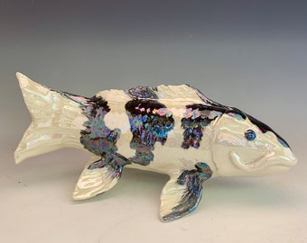 Koi Fish Sculpture,Hand Made Fish,Ceramic Koi,Fish,Koi Sculpture,Carp Fish,Wall Art,,Art &Collectables