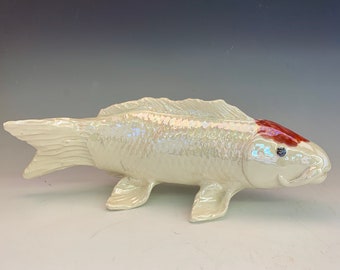 Koi Fish Sculpture,Hand Made Fish,Ceramic Koi,Fish,Koi Sculpture,Carp Fish,Wall Art,,Art &Collectables