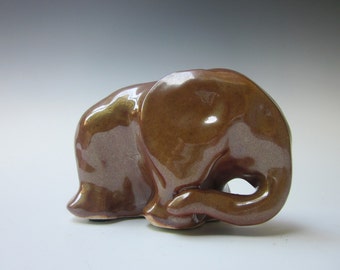 Elephant,Miniature Sculpture, Hand Made, Ceramic Elephant