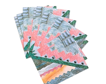 Rare 1987 Vintage Paper Moon Graphics Style Line Blank Folded Greeting Cards - Rita Valencia Design