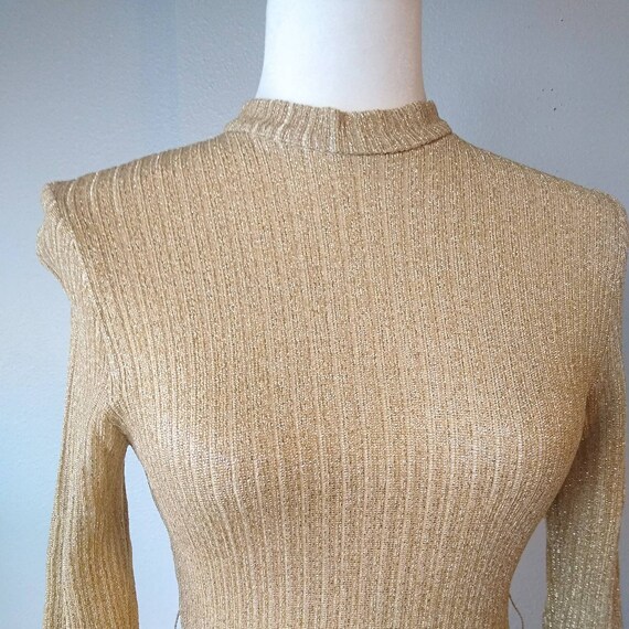 Vintage Gold Lurex & Lame Evening Dress -  Lurex … - image 5