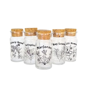 Vintage Wheaton Glass Spice Jars with Cork Tops