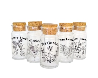 Vintage Wheaton Glass Spice Jars with Cork Tops