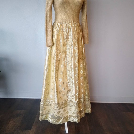 Vintage Gold Lurex & Lame Evening Dress -  Lurex … - image 4