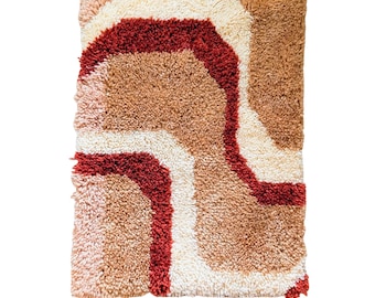 1970s Vintage Groovy Latch Hook - Wall Hanging or Rug - Home Decor