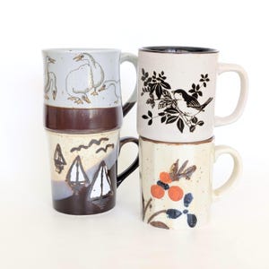 Vintage Mismatched Coffee Mug Set - Curated Set of 4