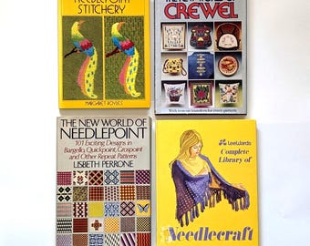 1970s Vintage Needlepoint & Crewel Craft Books - Sewing, Applique