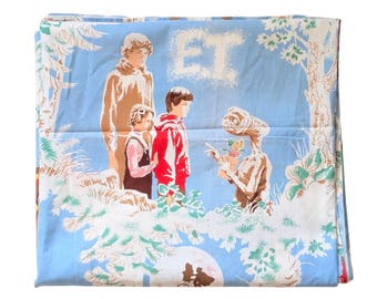 1982 Vintage ET The Extra Terrestrial Twin Flat Sheet - 80s Bed Linens