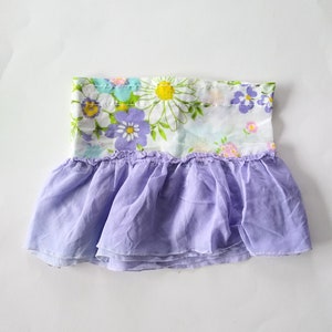 Vintage Flower Power Purple Curtain Panel - Valance with Ruffled Detail