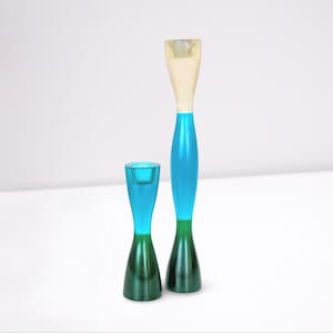 Vintage Artecnica Ombre Resin Candle Holders  - Postmodern Decor