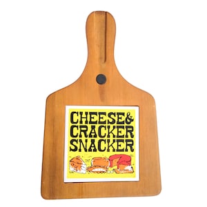Vintage Charcuterie Board with Inset Ceramic Tile - Cheese Board