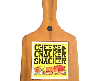 Vintage Charcuterie Board with Inset Ceramic Tile - Cheese Board
