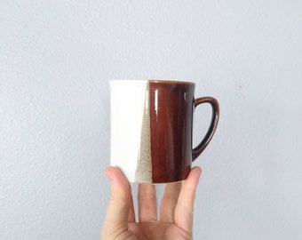 Vintage Brown Earth Tone Ombre Stoneware Ceramic Coffee Mug - Retro Coffee Mug