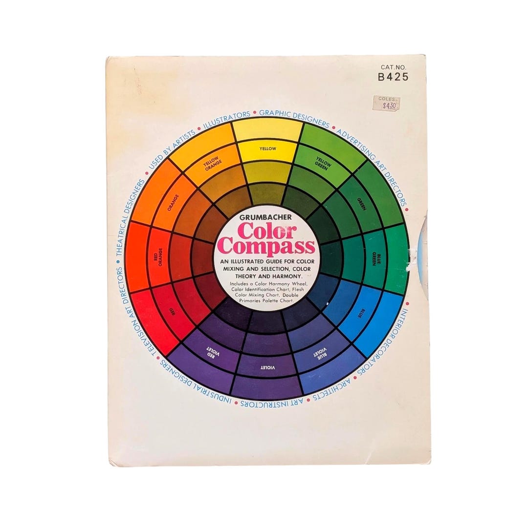 1977 Vintage Grumbacher Color Compass - Third Edition - Color Chart - Etsy