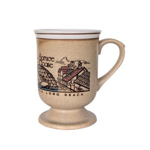 Vintage Long Beach California Souvenir Ceramic Coffee Mug - Spruce Goose - Queen Mary