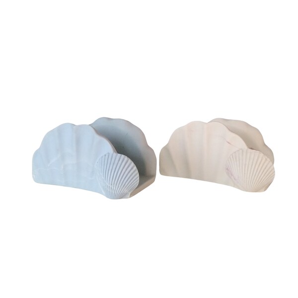 Vintage Dina Marbled Pastel Soapstone Seashell Shaped Towel Holder -  Pastel Bath Decor - 1980s Decor