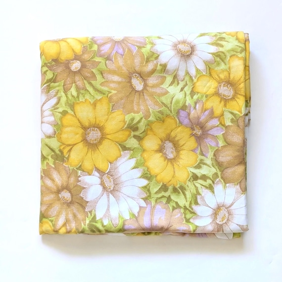 Vintage Cannon Monticello Floral Twin Flat Sheet - Aloha Pattern