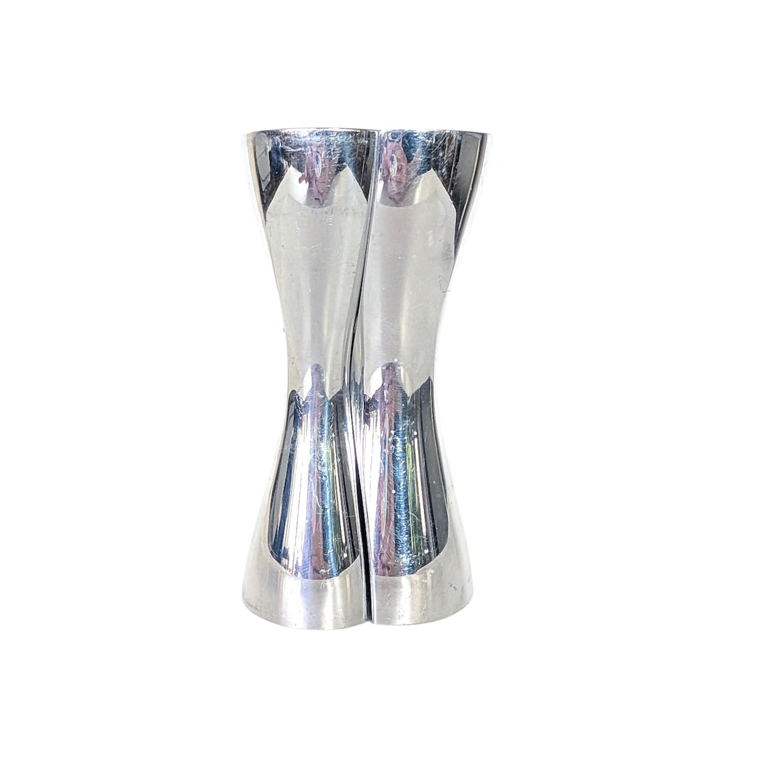 Vintage Karim Rashid for Nambé Studio Silver Nesting Salt and Pepper ...