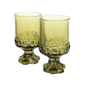 Vintage Franciscan Madeira Citron Green Water Goblets