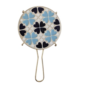 Midcentury Vintage Mosaic Tile Trivet with Heart Shaped Tiles - Retro Kitchenware