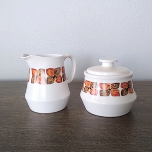 Vintage Noritake Sugar Bowl & Creamer Set - Progression Southern Glow Pattern