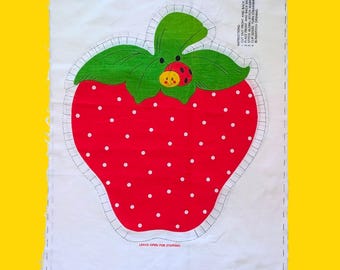 1980 Vintage Strawberry Shortcake Cut & Sew Panel - Soft Toy - Pillow