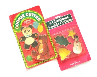Vintage Metal Cookie Cutters - New Old Stock - Christmas Shapes or Bears